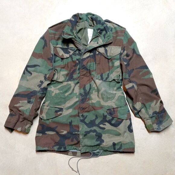 Other - Vintage US Military M65 Field Jacket Woodland Camo Cold Weather Coat XS Long
